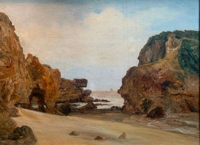 null Charles de NOVION (1792-1861)

Rochers à Belle-Ile-en-Mer, circa 1840.

Huile...