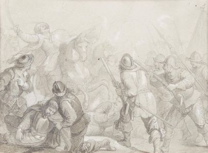 null 19th century FRENCH school

The death of Hoeprika, scene of battle between Arab...