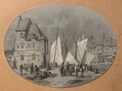 null 19th century FRENCH school

View of Honfleur

Pencil lead and white gouache,...