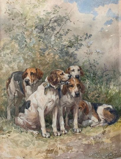null Olivier Charles de PENNE (1831-1897)

Hounds at rest or relay dogs ( hunting...