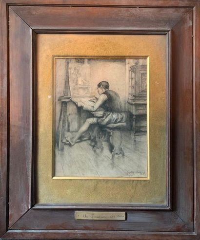 null French school of the end of the 19th century

Draftsman at his work table

Large...