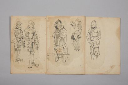 null Eugène ISABEY (1803-1886)

Trois dessins représentant des études d'armures

Crayon...