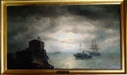 null François MUSIN (1820-1888)

L'entrée du port Ostende

Huile sur toile, signée...
