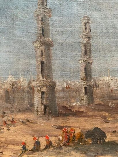 null Ecole ORIENTALISTE du XIXe siècle

Paysage animé aux mosquées et minarets

Huile...