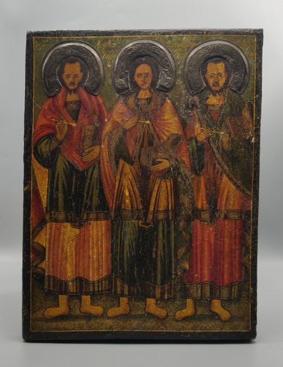 Une icône peinte représentant les trois rois...