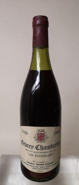 null 1 bouteille GEVREY-CHAMBERTIN "Les Evocelles" - MOINE-CHAMPY 1988 Niveau à 4...