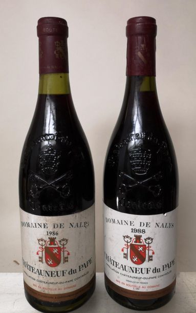 null 2 bouteilles CHÂTEAUNEUF du PAPE - Domaine de Nalys Millésimes 1986 et 1988...