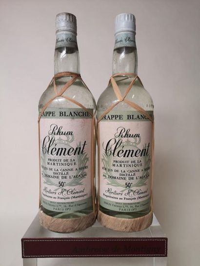 null 2 bouteilles RHUM CLÉMENT "Grappe Blanche" - Les Héritiers CLEMENT Années 7...