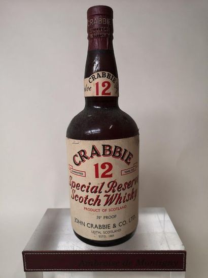 null 1 bouteille WHISKY JOHN CRABBIE SPECIAL RESERVE 12 ANS SCOTCH WHISKY Années...