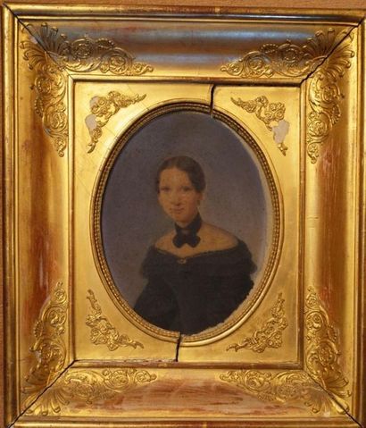 null École FRANCAISE du XIXe siècle

Portrait de dame de qualité

Huile sur panneau...