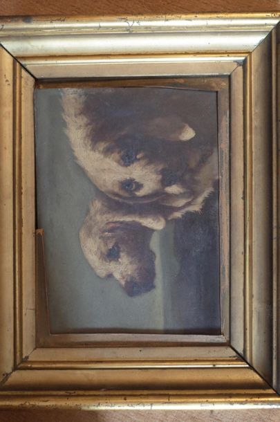 null École FRANCAISE du XIXe siècle

Deux chiens de berger

Huile sur panneau, signée...