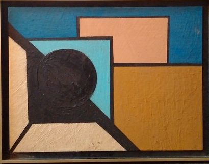 null CANTREL (XXe siècle)

Composition géométrique en bleu et ocre.

Huile sur toile.

Signé...