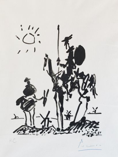 null D'après Pablo PICASSO (1881-1973) 

Don Quichotte et Sancho Panza

Estampe en...