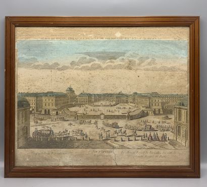 null GRAVURE représentant une vue d'optique du château de Versailles.

(Insolé, tâches...