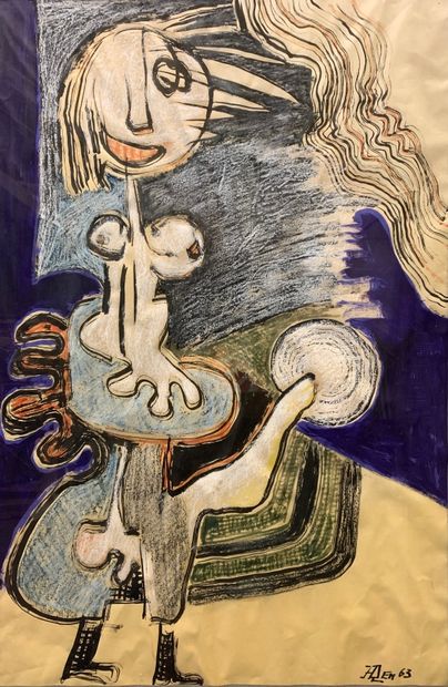null Henri REN (né en 1930)

Femme expressionniste

Technique mixte sur papier signée...