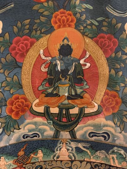 null TIBET - XXe siècle

Mandala, détrempe sur toile, divinité à trois têtes et six...