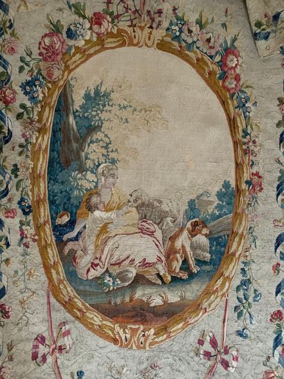 null Tapisserie d'Aubusson d'époque Louis XVI, d'après un carton de Jean-Baptiste...