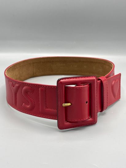 null Yves SAINT LAURENT

Red leather belt with YSL logo - Length : 86 cm - Size ...