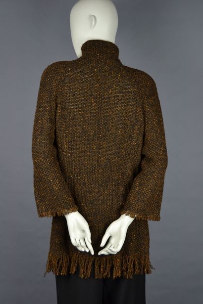 null Mariella BURANI

Mid-length wool and alpaca jacket, fringed edges, brown, ochre...