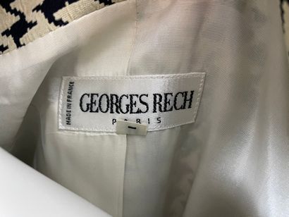  Georges RECH 
Ensemble à motif pied-de-poule noir et blanc, composé d'une veste...