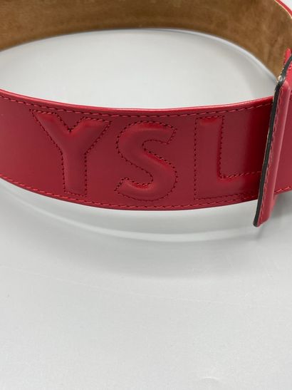 null Yves SAINT LAURENT

Red leather belt with YSL logo - Length : 86 cm - Size ...