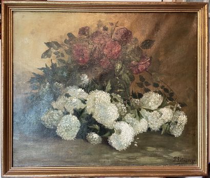 null *Ecole FRANCAISE du XIXe siècle

Bouquets de roses rouges et hortensias

Huile...