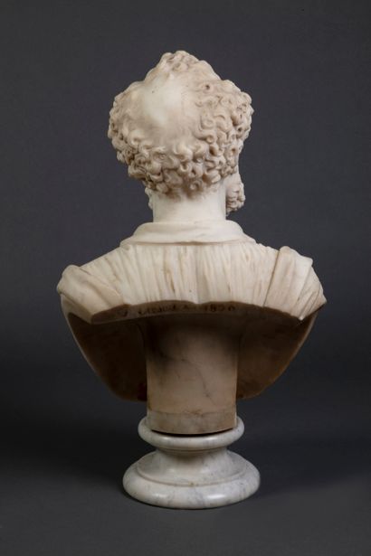 null Auguste CLÉSINGER (1814-1883)

Bust of a man with a moustache

Marble, signed...