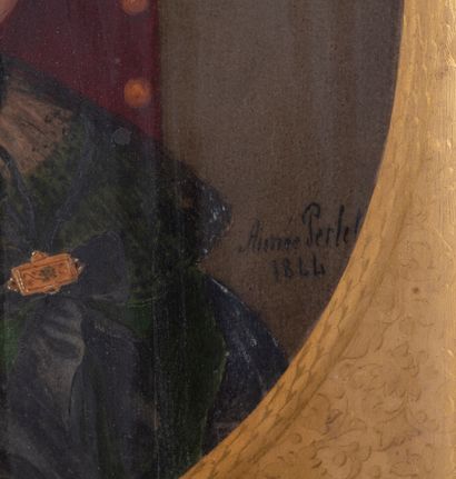 null Aimée PERLET (c.1798-1854)

Portrait de femme à la robe verte et fauteuil de...