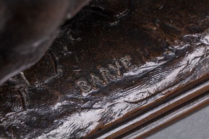 null Antoine-Louis BARYE (1796-1875)

Lionne marchant

Bronze à patine marron, signé...
