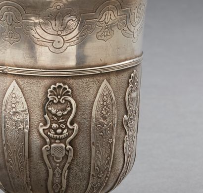 null Dinan, 1753-1755 - BRITTANY - Timbale with appliques in silver, decorated with...