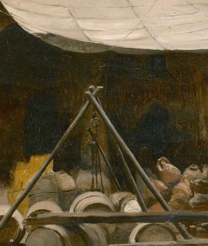 Jean-Léon GÉROME (1824-1904) Souks Huile sur toile. 22,8 x 31 cm Il semblerait que...