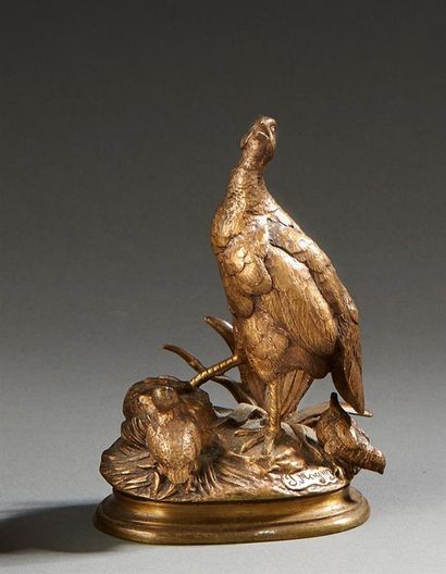 null D'après Jules MOIGNIEZ (1835 -1894)

Perdrix et ses petits

Statuette en bronze...