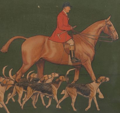 null 
Cecil ALDIN (1870-1935)




Veneur et ses chiens




Lithographie.




45 x...
