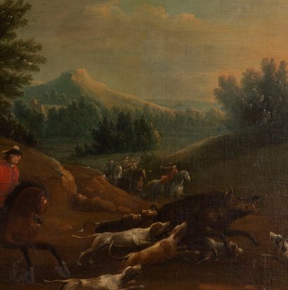 null 
French school of the 18th century




The boar hunt




The hunting of the...