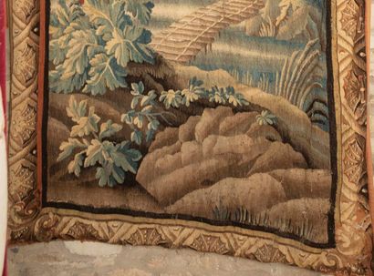 null 
Tapestry known as "portière" with decoration of a landscape with small points...