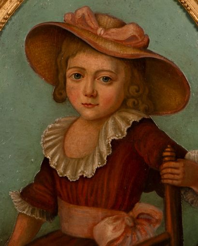 null 
Ecole FRANCAISE du XIXe siècle




Portrait de fillette au chapeau




Huile...