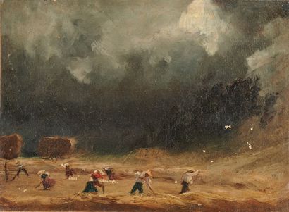 null Ecole FRANCAISE du XIXe siècle

La moisson avant l'orage

Huile sur toile (légers...