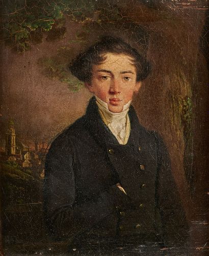 null Ecole romantique du XIXe siècle

Portrait de jeune homme dans un paysage, une...