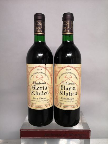 2 bottles Château GLORIA - Saint Julien 1989...