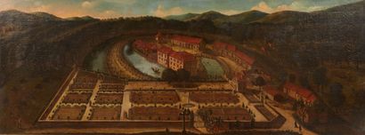 Ecole du XVIIIe siècle 
Vue panoramique d'une...