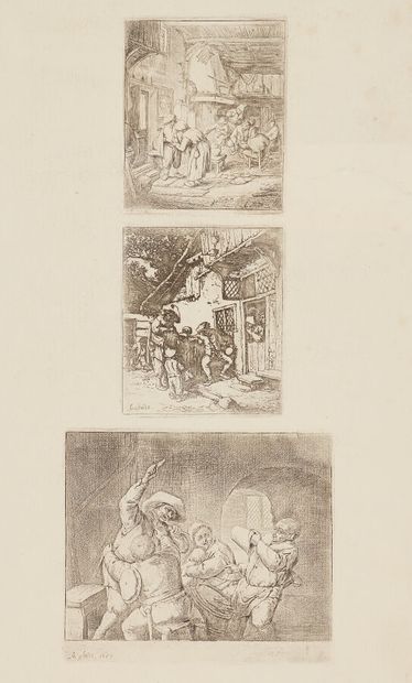 null D'aprsè Adriaen Van OSTADE (1610 - 1685)
Scènes de taverne et d'intérieur, 3...