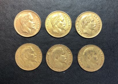 FRANCE 6 pièces d'or de 20 Francs