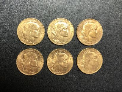 
FRANCE 6 pièces d'or de 20 Francs
