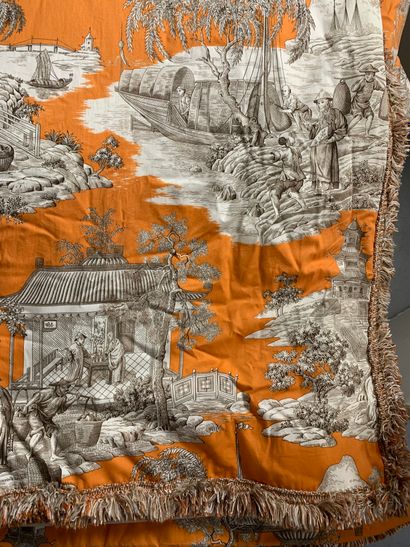 null MANUEL CANOVAS, Tortuga

Paire de rideaux en toile de Jouy à fond orange décorés...