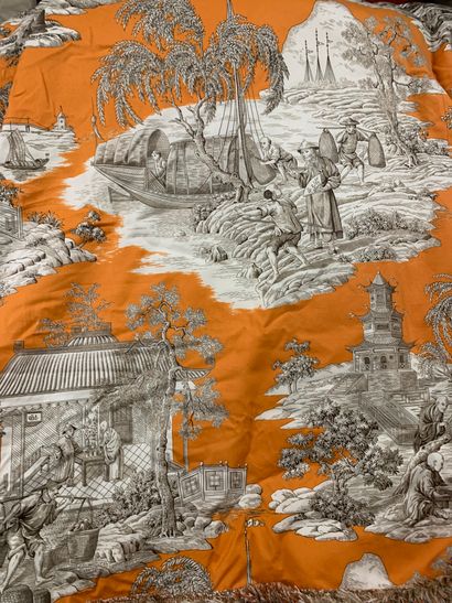 null MANUEL CANOVAS, Tortuga

Paire de rideaux en toile de Jouy à fond orange décorés...