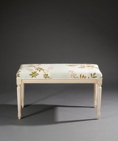 Louis XVI style rectangular bench in lacquered...