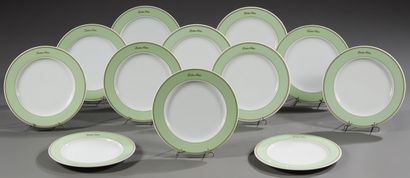 Hutschenreuther. Twelve round plates in white...