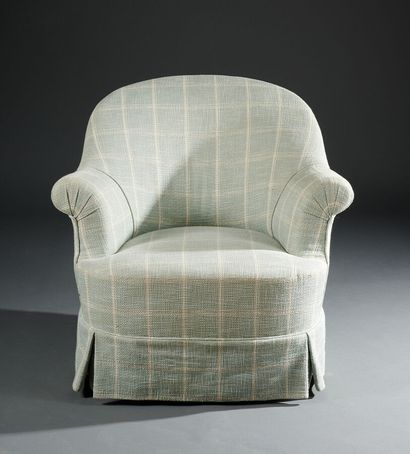 Napoleon III style armchair with pale blue...