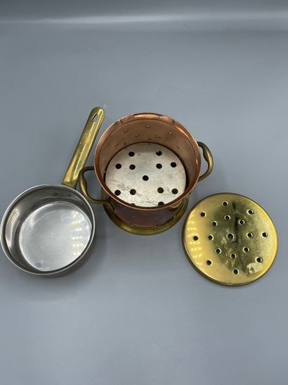 null Set including a stove and a small saucepan brand Inocuivre

Total height : 15...