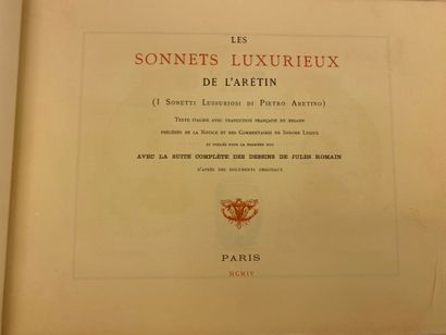 null Pietro ARENTINO known as the ARETIN

Sonnets luxurieux, 1904, In-4 oblong, bound...